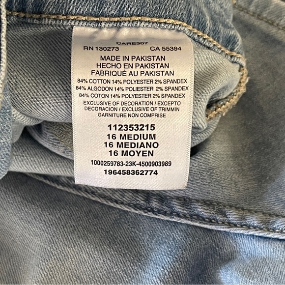 Lee Heritage High Rise Double Zipper Front Shorts Size 16 Light Blue Denim Women - Picture 5 of 10